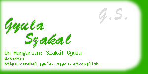gyula szakal business card