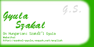 gyula szakal business card